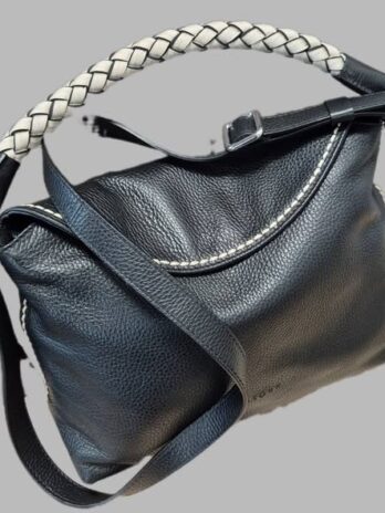 Tasche “ Visona “ in Schwarz/Leder Breite ca 38cm Höhe ca 29cm