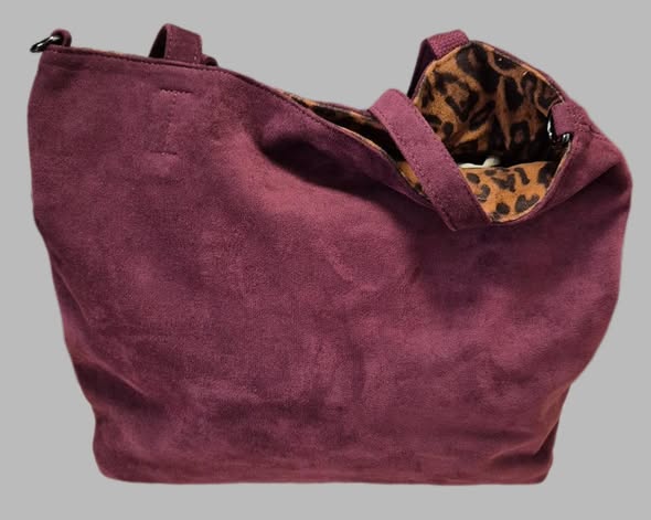 Tasche " Paolo Bags " in Burgundy/Feincord extra Innentasche Breite ca 43cm Höhe ca 32cm – Bild 2
